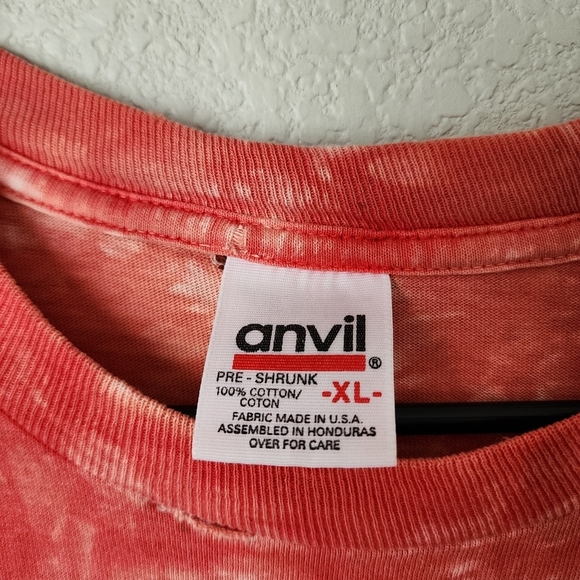 TAZ x VINTAGE 90's tie dye red tee single stitch tasmanian devil size XL - Picture 3 of 9